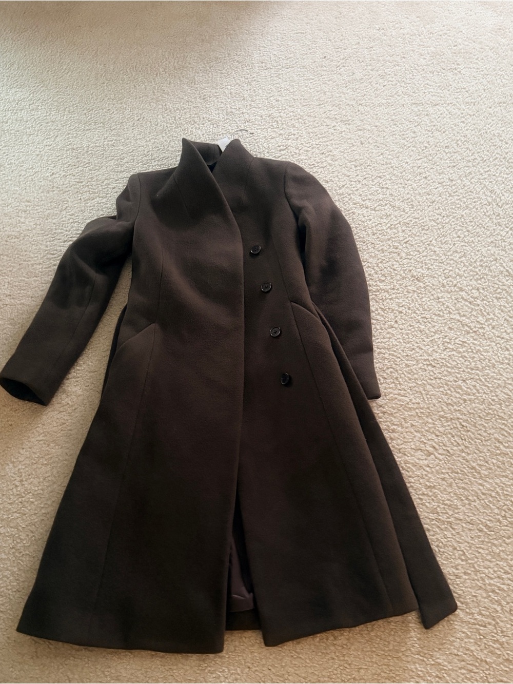 NWT Aritzia heirloom Long Sleeve Belted Coat Dress in Brown xxs - Picture 8 of 13